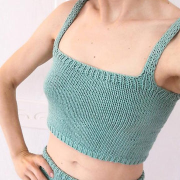 Square neck crop top from cotton