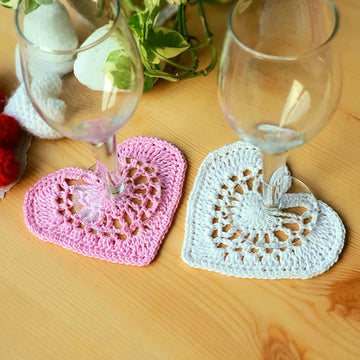 Lacey heart coasters