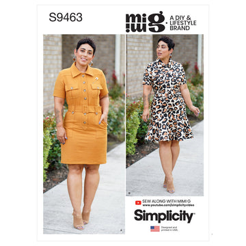 Simplicity Misses' Shirt Dress with Belt S9463 - Sewing Pattern