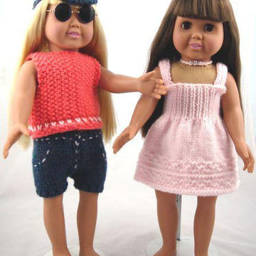 Summer Fun Wear, Knitting Patterns fit American Girl and other 18-Inch Dolls