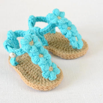 Puff Flower Baby Sandals