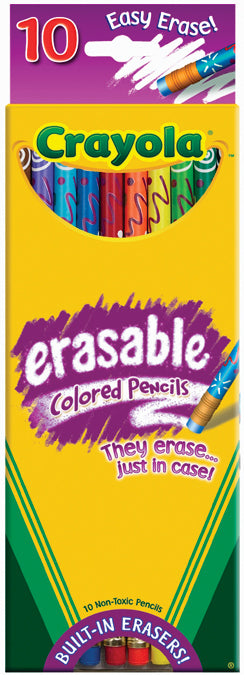 Crayola Erasable Colored Pencils - 10/Pkg Long