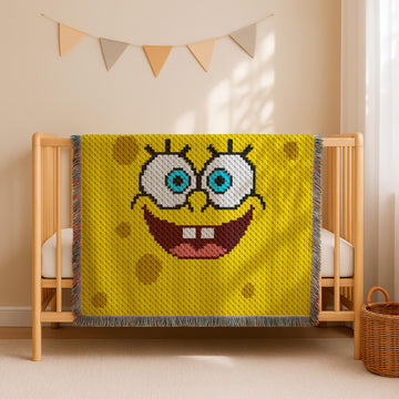 SpongeBob SquarePants Blanket Yellow Throw Bikini Bottom Stroller C2C CROCHET PATTERN