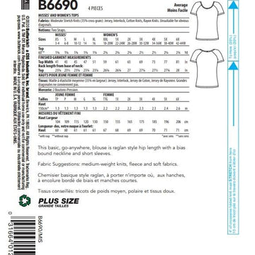 Butterick Misses'/Woman Top B6690 - Sewing Pattern
