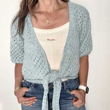 Short Sleeved Tie Front Wrap