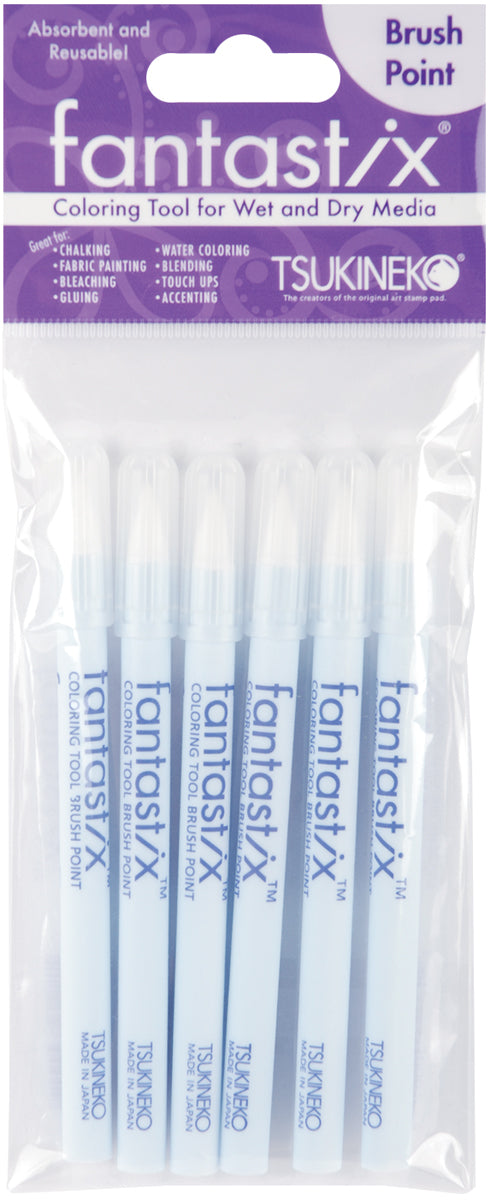 Imagine Fantastix Coloring Tool For Wet & Dry Media 6/Pkg - Brush Point