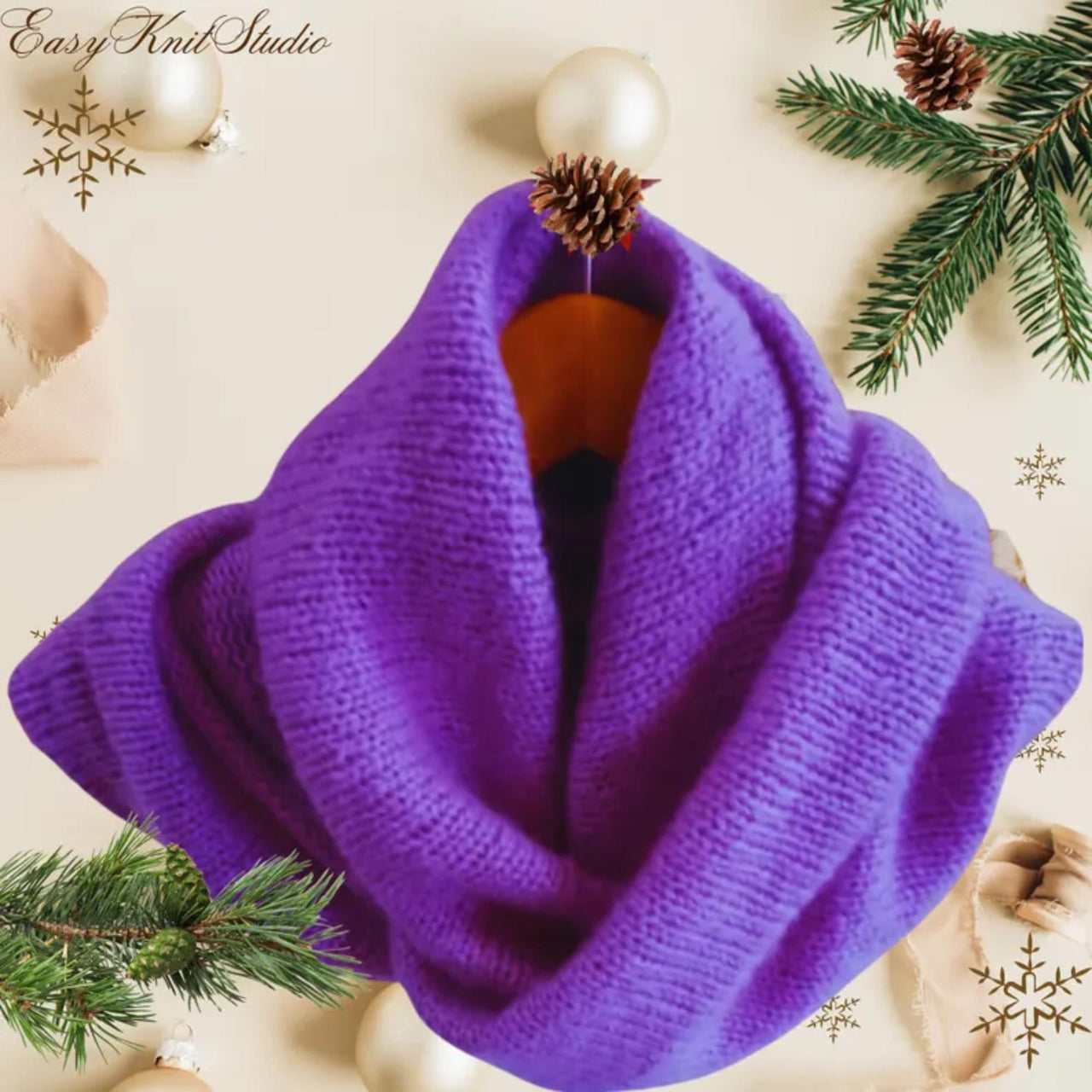 Easy Hooded Cowl Knitting Pattern: Beginner Snood