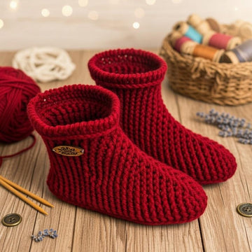 Crochet Slipper Boot Pattern PDF + English Video Tutorial for Women