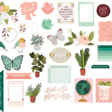 American Crafts One Canoe Two Willow Cardstock Die-Cuts 40/Pkg - W/Copper Foil Accents