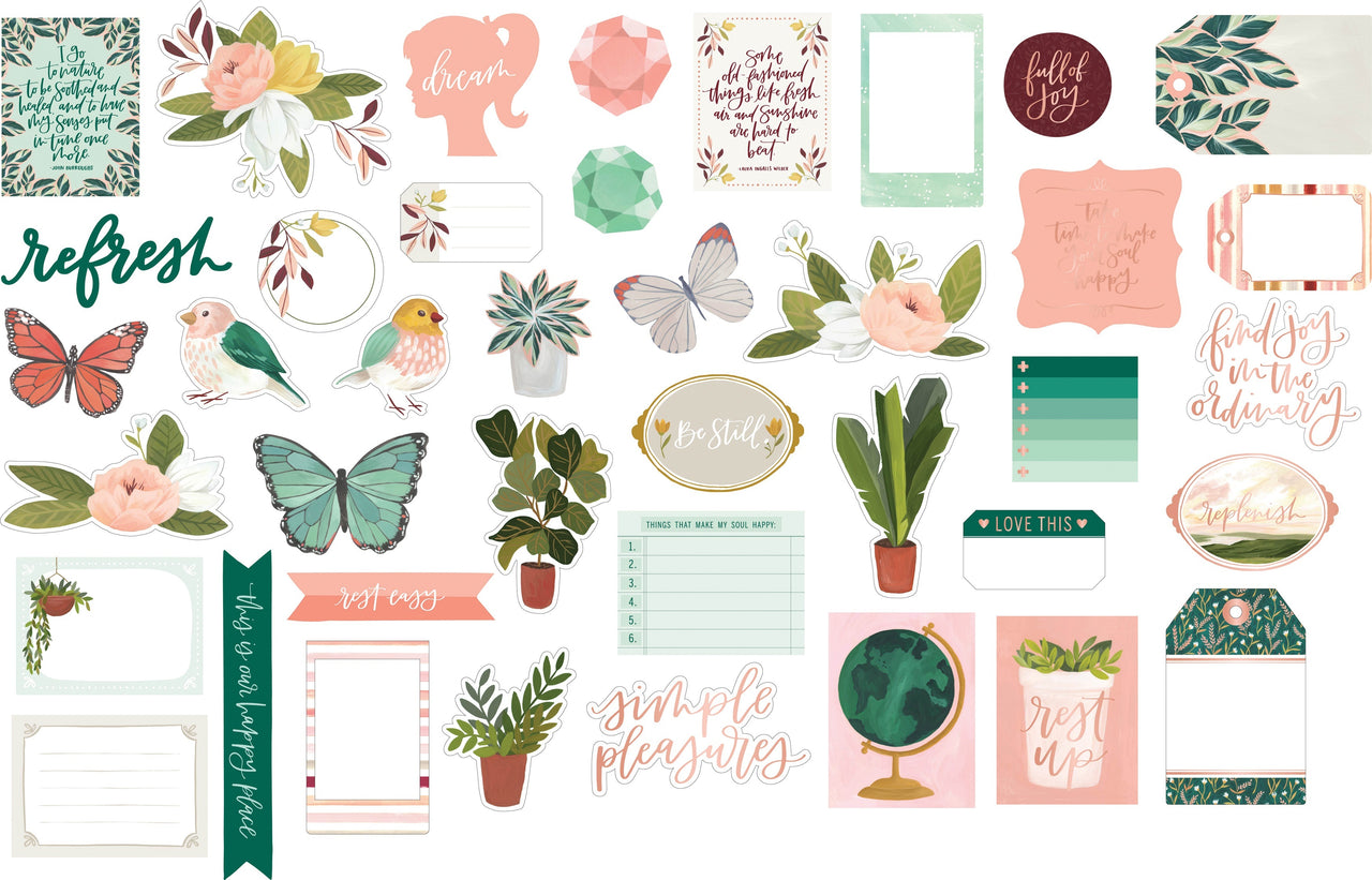 American Crafts One Canoe Two Willow Cardstock Die-Cuts 40/Pkg - W/Copper Foil Accents