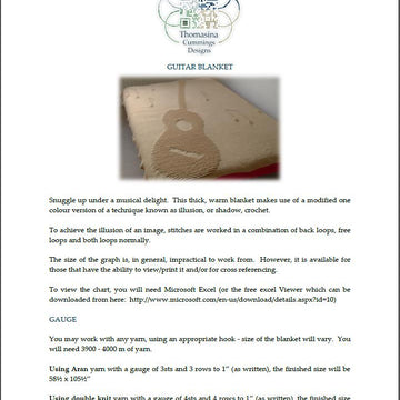 Guitar Blanket One Colour Shadow Illusion