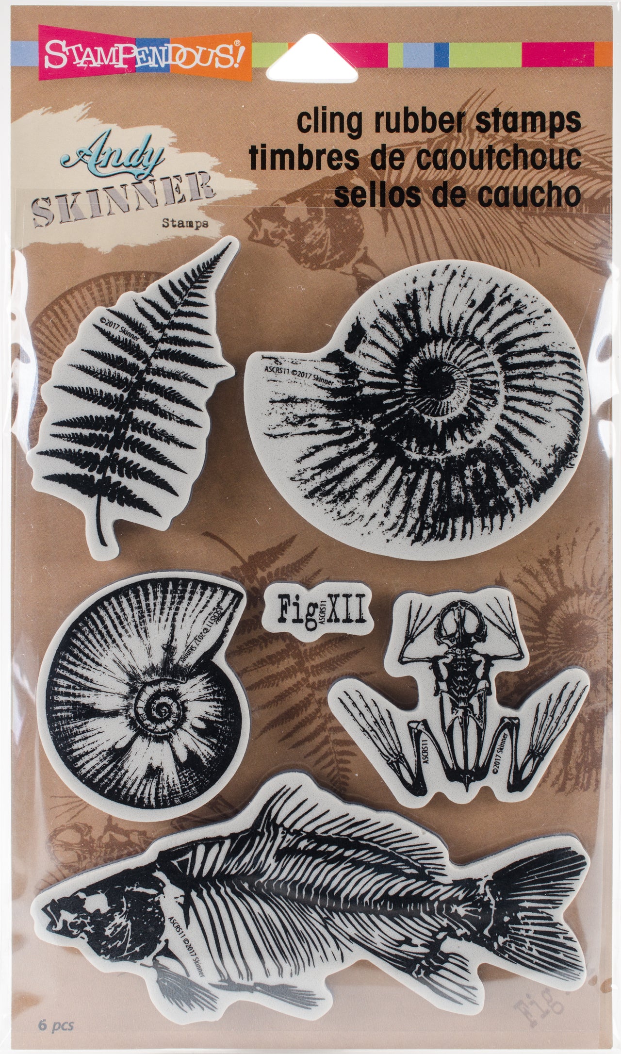 Stampendous Andy Skinner Cling Stamps - Fossils