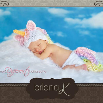 Unicorn Hat and Diaper Cover Newborn - 12 Months