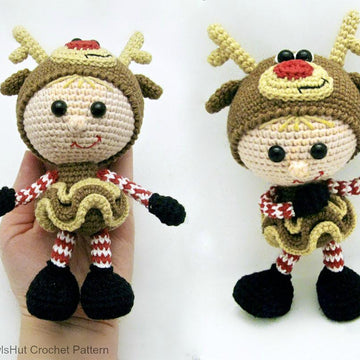 Girl Doll in a Reindeer outfit