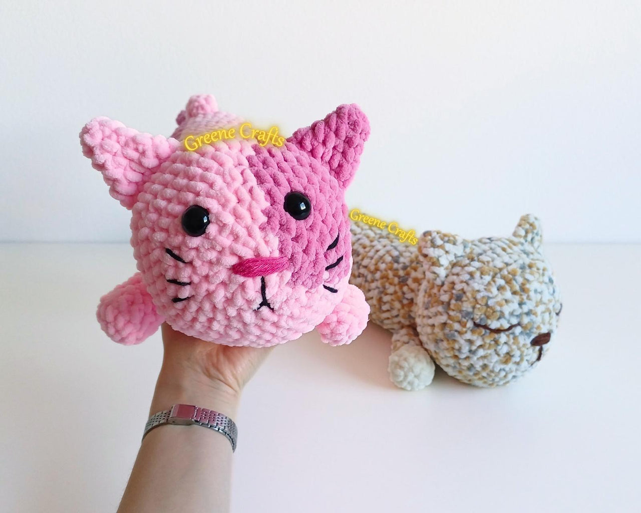 No Sew Long Cat Plush Toy (Bubblegum & Sleepy)