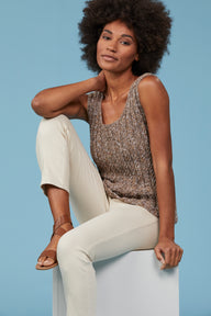 Langlee Tank - Top Knitting Pattern for Women in Tahki Yarns Whidbey by Tahki Yarns