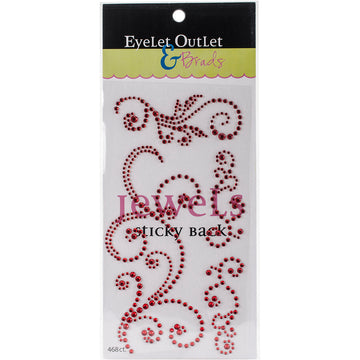 Eyelet Outlet Adhesive Jewel Swirls 468/Pkg - Red