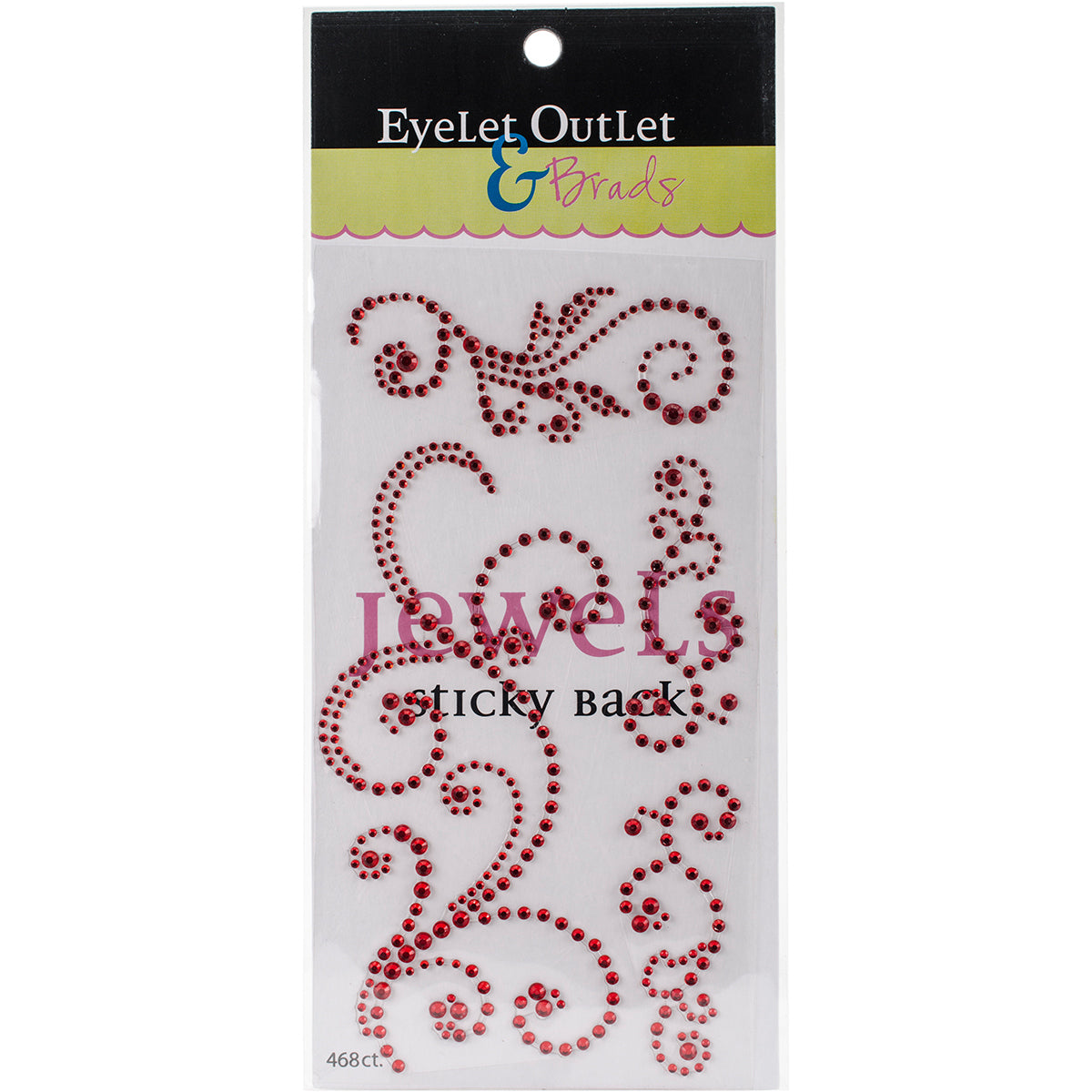 Eyelet Outlet Adhesive Jewel Swirls 468/Pkg - Red