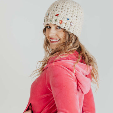 Chunky V Stitch Beanie | The Glitz and Glam Beanie