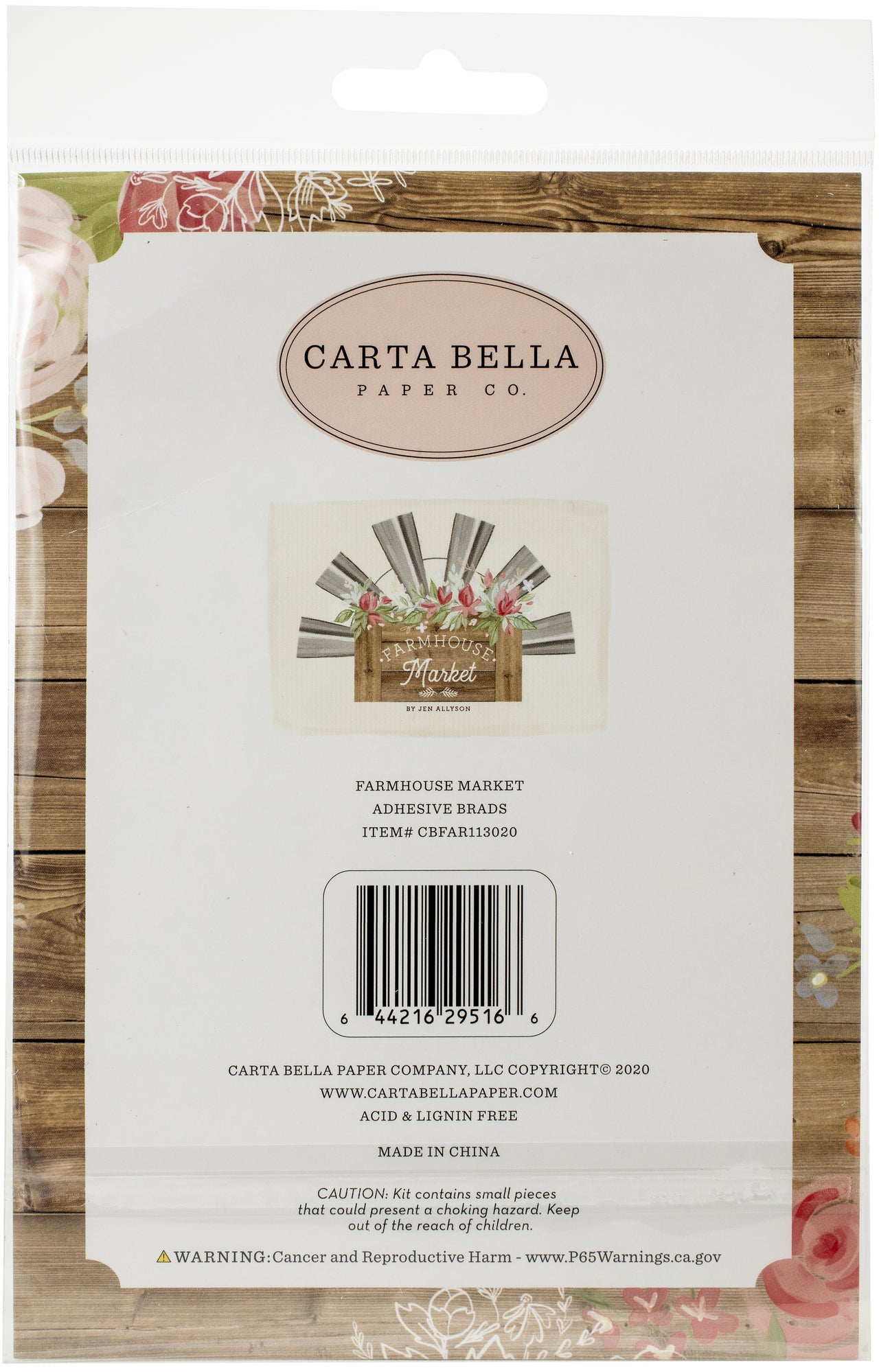 Echo Park Paper Carta Bella Decorative Brads - Farmhouse Market