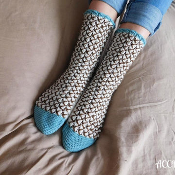 Mint chocolate chip crochet socks