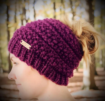 Honeycomb Love Messy Bun Beanie