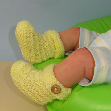 Easy Baby Stripey One Button Booties