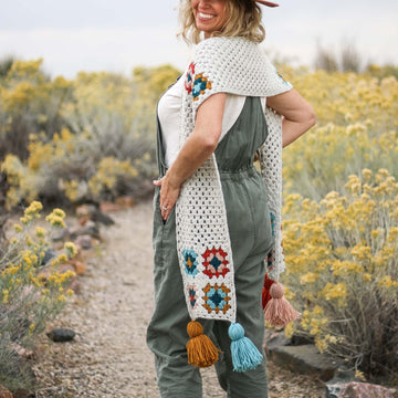 Perennial Granny Square Scarf