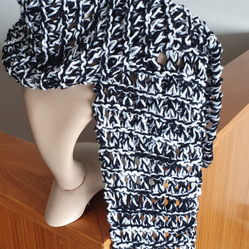 Nikita - lacy stitch double yarn scarf