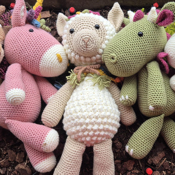 Fantasy Forest and Domestic Animals Deer Dragon Horse Llama Unicorn Crochet Amigurumi Dolls Plushie