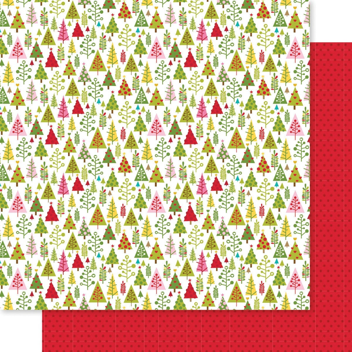 Doodlebug Santa Squad Double-Sided Cardstock 12"X12" 25/Pkg - Tree Trimming
