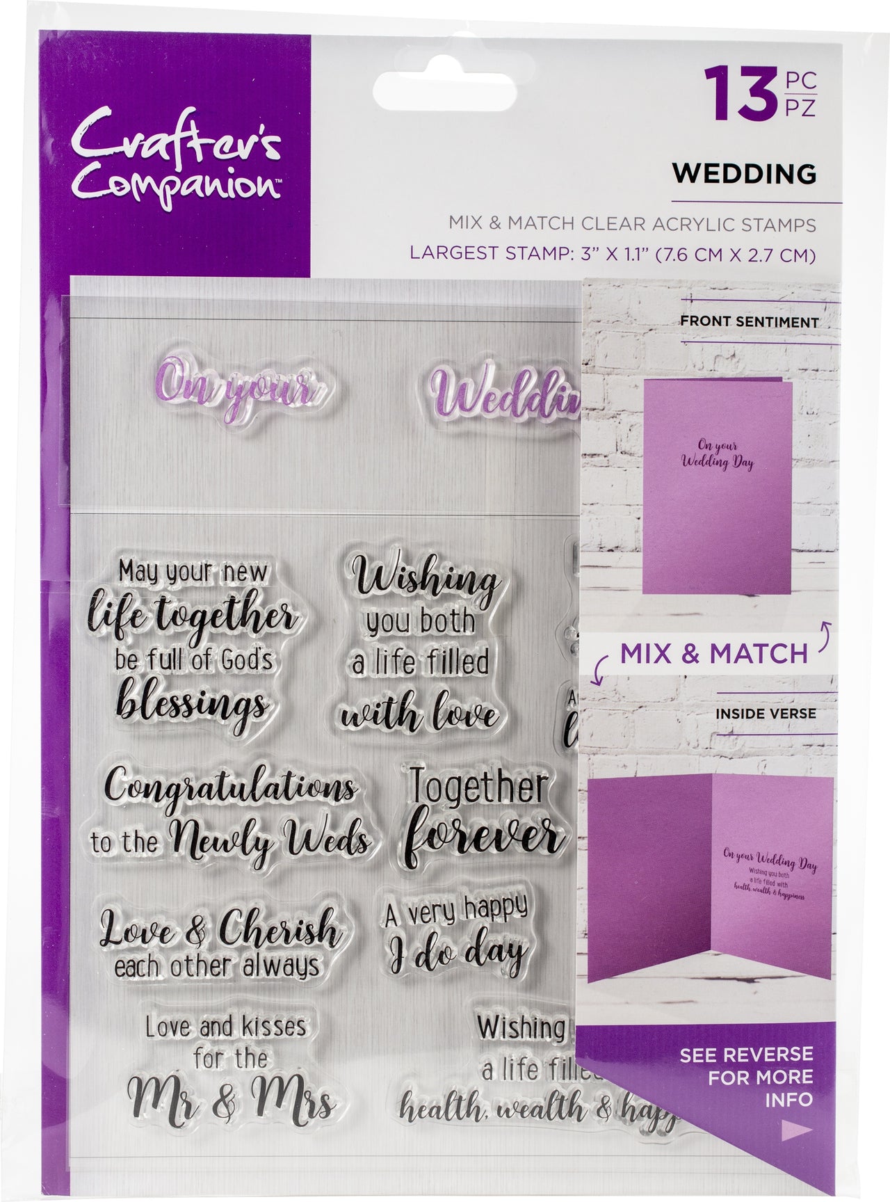 Crafter's Companion Mix & Match Clear Stamps - Wedding