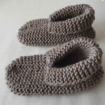 Sampson - Chunky garter stitch slippers with cuff