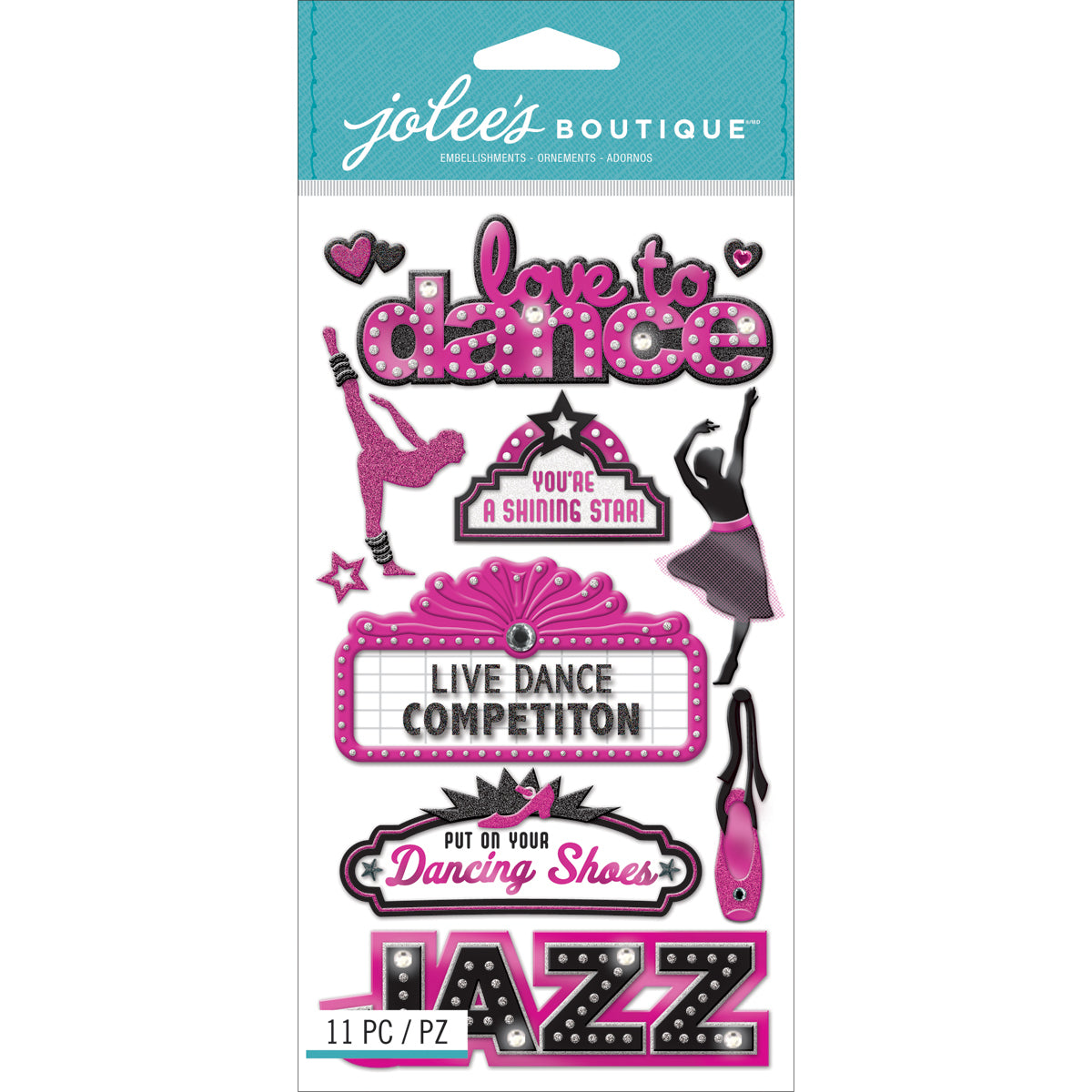 Jolee's Le Grande Dimensional Stickers - Dance