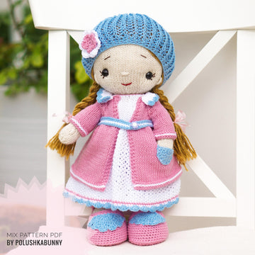 Mixed Knitting and Crochet Toy Clothes Pattern - Outfit "Mimi"