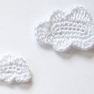 Crochet Sun. Clouds Applique. Sky Motif. Sew on Embellishment