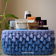 T-shirt yarn basket- Twisted St. Blue