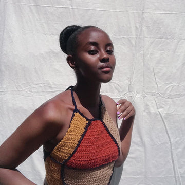 Patchwork halter top