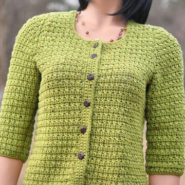 Crossed Stitch Button Front Cardigan