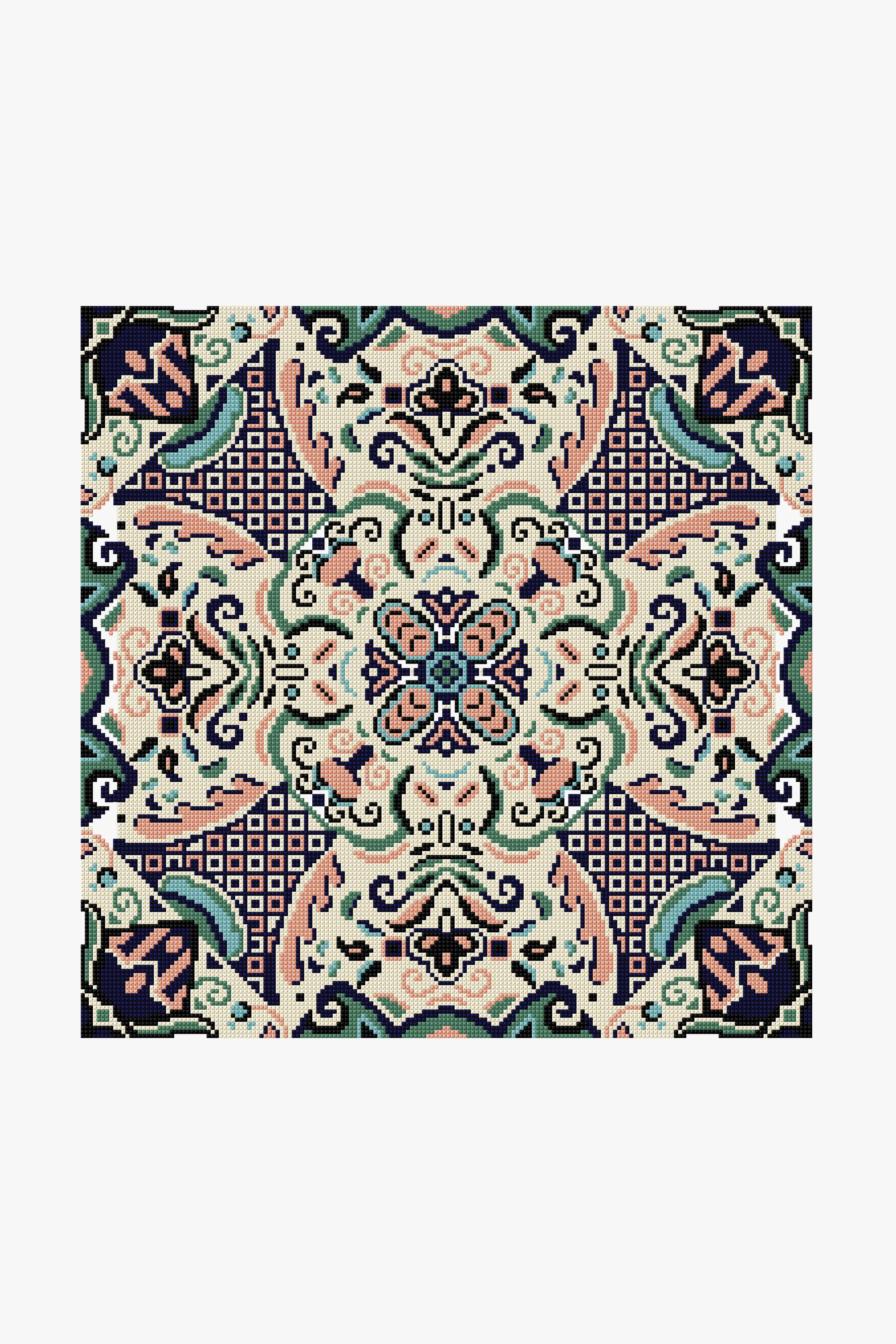 Kaleidoscope Tile in DMC - PAT0105 - Downloadable PDF