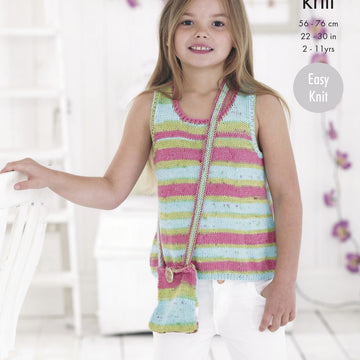Girls' Tops in King Cole Cottonsoft Crush & Cottonsoft DK - 4771 - Downloadable PDF