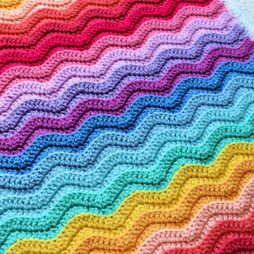 Chunky Rainbow Ripple Baby Blanket