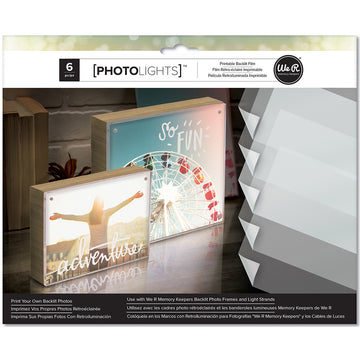 We R Memory Keepers We R PhotoLights Printable Backlit Film Paper 8.5"X11" 6/Pkg - 236399