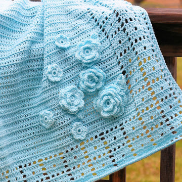 Blue Roses Baby Blanket