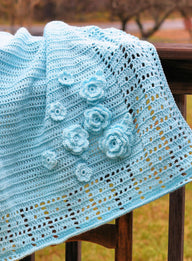 Blue Roses Baby Blanket