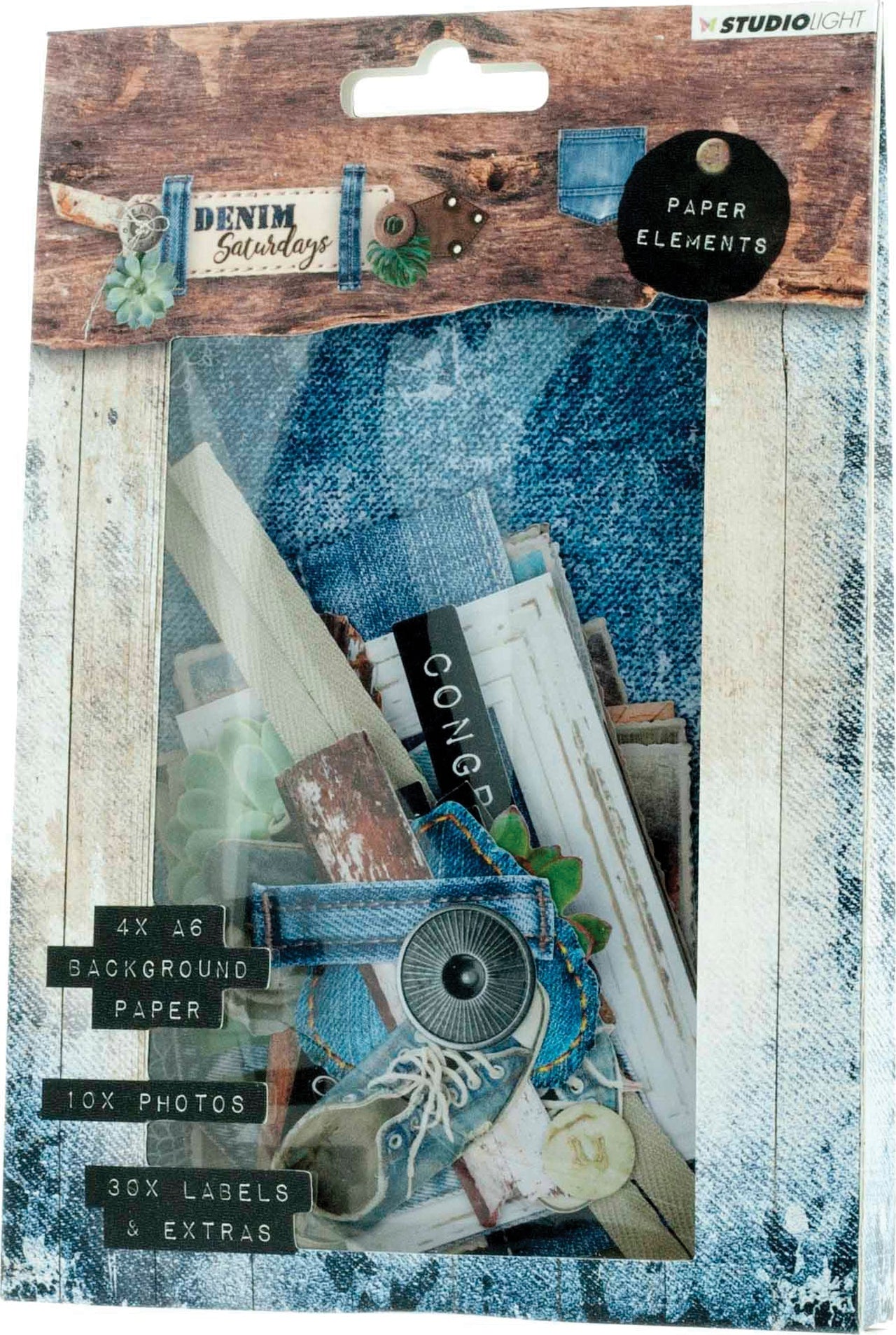 Studio Light Paper Elements Set - #645 Denim Saturdays