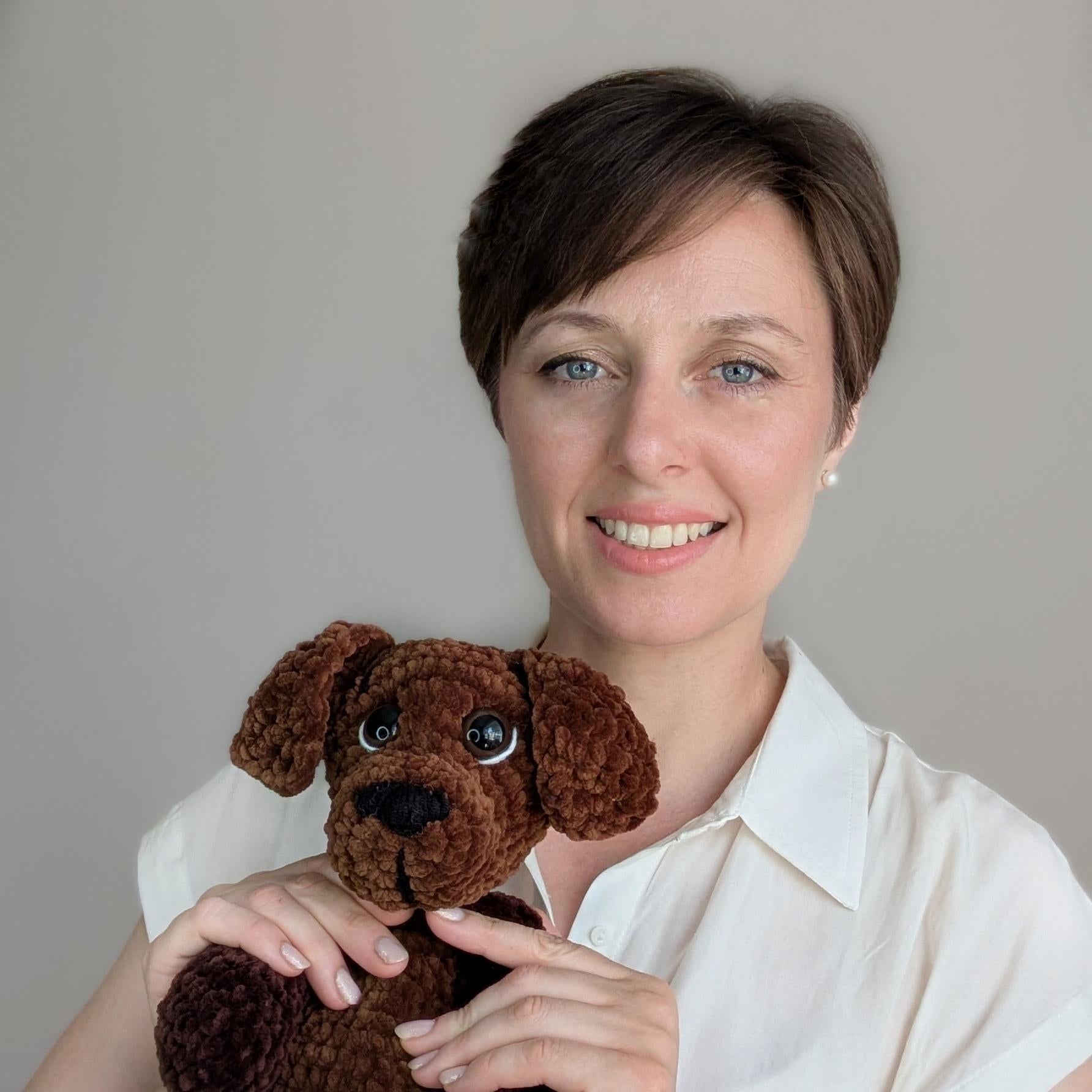 Crochet Dog Baby Snuggler Pattern, Amigurumi Puppy Easy Crochet Plushie
