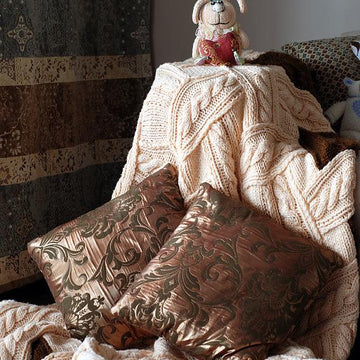 Patchwork Knitting Cozy Blanket