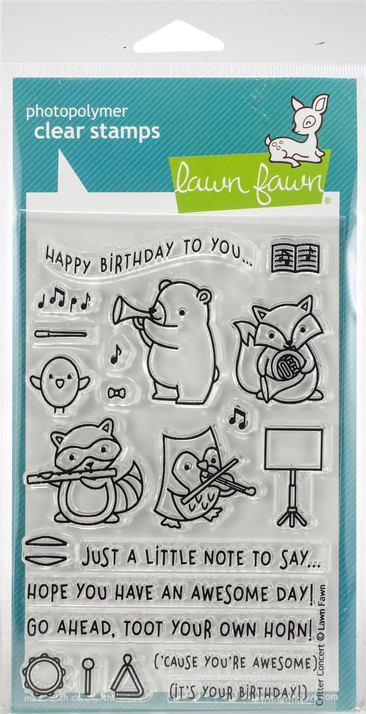 Lawn Fawn Clear Stamps 4"X6" - Critter Concert
