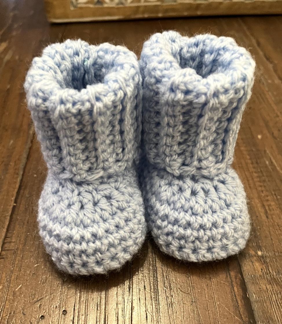 Ribbed Cuff Baby Booties